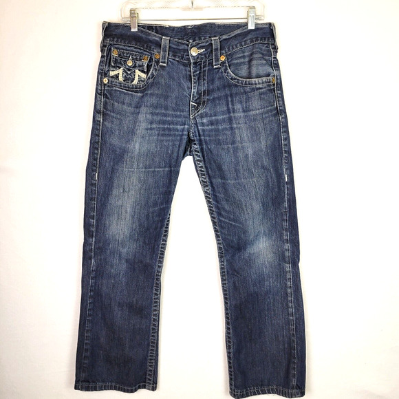 True Religion Denim - True Religion Womens Boot Cut Denim Jeans Size 34 Blue Flap Back Pocket Cowgirl